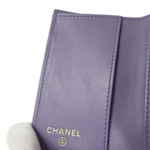 CHANEL Purple Caviar Leather Wallet - Picture 9 of 12